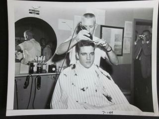 1958 ELVIS Presley First ARMY Haircut Wide World Real Photo RARE 5