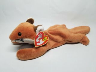 Authentic Ty Beanie Baby Sly The Fox (brown Belly) Rare 4th Gen Tag Mwmt