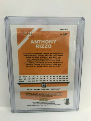 2019 Panini Optic Anthony Rizzo We The People Prizm Rare D/76 Cubs 2