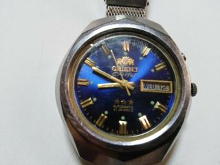 Vintage Orient 3 Star Watch Automatic Day Date 21 Jewels Japan Made Very Rare