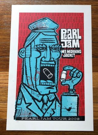 Pearl Jam / My Morning Jacket Rare Lithograph Tour Poster 2006