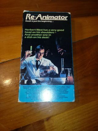 Re - Animator Rare Vintage 1985 Vhs Tape Un - Rated Edition Slasher Movie