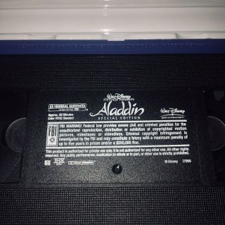 ALADDIN Classic Walt Disney Special Platinum Edition RARE Cond.  VHS Video 8