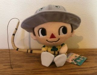 Animal Crossing Villager Boy Fishing Rod Sanei 2005 Plush Toy Doll Rare Nintendo