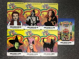 Set Of 7 - Dave And Busters Wizard Of Oz Elautusa Cards Rare