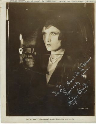 Silent Era Actress Evelyn Brent,  Rare Autographed Promotional Photo.