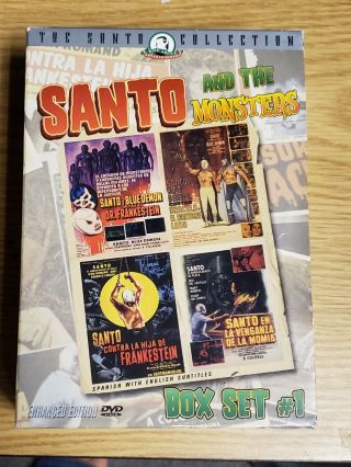 Santo And The Monsters 4 Dvd Box Set Dracula Wolfman Frankestein Mummy Rare