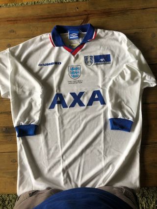 Mens England Football Shirt Xl Fa Cup Long Sleeve Rare And Memorable White Axa