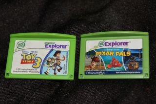 Set Of 2 Rare Leapfrog Leapster Explorer Games Toy Story 3 Pixar Pals