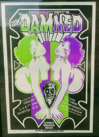 The Damned Coney Island High 1998 Poster 352/500 Rare Misfits Cramps Punk
