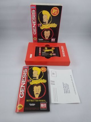 Beavis And Butt - Head Sega Genesis Video Game Complete Rare Cardboard Adult Ownd