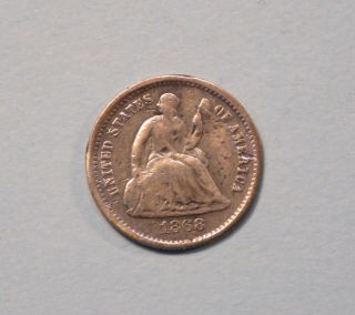 1868 S Liberty Seated Half 1/2 Dime Rare 5 Cents Low Mintage 280,  000