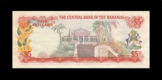 1974 BRITISH COLONY BAHAMAS QEII $5 RARE ( (GEM UNC)) 2