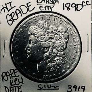 1890 Cc Morgan Silver Dollar Hi Grade U.  S.  Rare Key Coin 3919