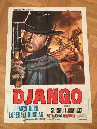 Spaghetti Western Django Italian Poster 2 Rare First Release Franco Nero