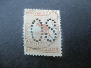 Kangaroo Stamps: 5d Brown Large Perf Os - Rare (d226)
