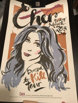 Cher 2014 Dressed To Kill Concert Advertising Poster From Verizon Arena Rare