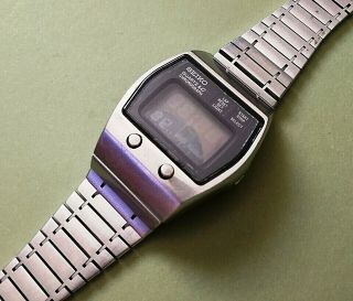 Vintage Seiko 0634 - 5009 Digital Chronograph Lcd Watch For Part Rare