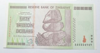Rare 2008 50 Trillion Dollar - Zimbabwe - Uncirculated Note - 100 Series 693
