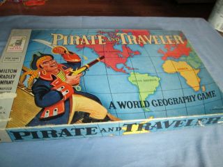 1954 Rare Vintage Pirates And Traveler Board Game Milton Bradley Complete