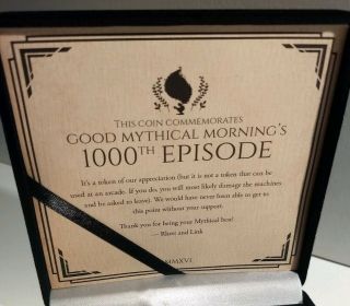 RARE Good Mythical Morning 1000th Episode Commemorative Coin w Case 5