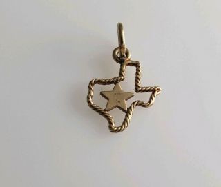 James Avery RETIRED 14k Yellow Gold Texas & Star Rope Charm Pendant RARE UNCUT 2