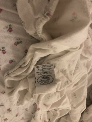 Vintage Laura Ashley Shabby Chic Tiny Rose Bud Cotton Sheet Set Rare Full 5