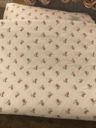 Vintage Laura Ashley Shabby Chic Tiny Rose Bud Cotton Sheet Set Rare Full 7