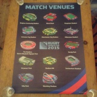 Rugby World Cup 2015 Rare Stadium Poster