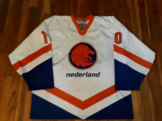 Iihf Netherlands Game Worn Hockey Jersey - Tackla X - Large Rare