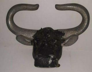 Rare Vintage Bull Cow Hood Ornament Very Cool Piece