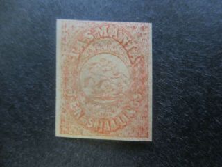 Tasmania Stamps: 1863 - 1864 10/ - Imperf - Seldom Seen - Rare (d208)