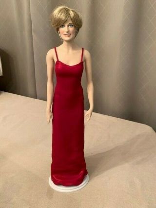 Franklin Princess Diana Vinyl Doll In Red Lame Gown Rare