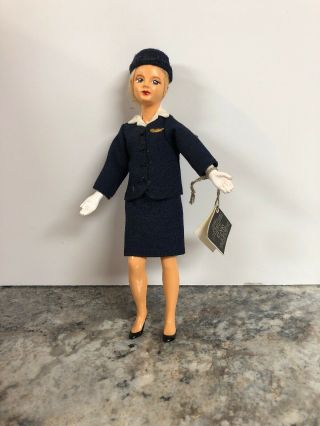 Rare Vtg Peggy Nisbet Stewardess Costume Doll W/ Tag Made In England
