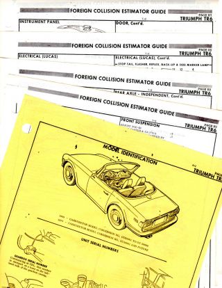 Triumph Tr6 Tr 6 Body Parts List Frame Rare Crash Sheets Mf 2