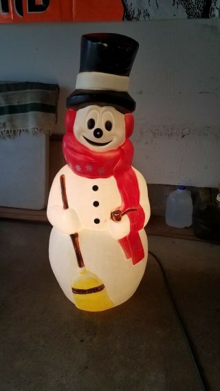 Vintage Lighted Empire Plastic Blow Mold 40 " Frosty Snowman Blowmold,  Rare One