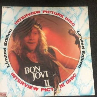 Bon Jovi Interview 12 " Picture Disc Vinyl Lp Bak2106 Rare Baktabak Records