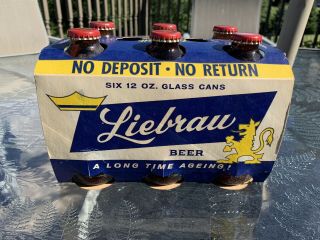 Rare Vintage 1960’s Liebrau Beer Six Pack - Two Rivers Wi
