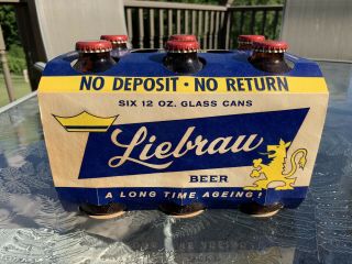 Rare Vintage 1960’s Liebrau Beer Six Pack - Two Rivers WI 2
