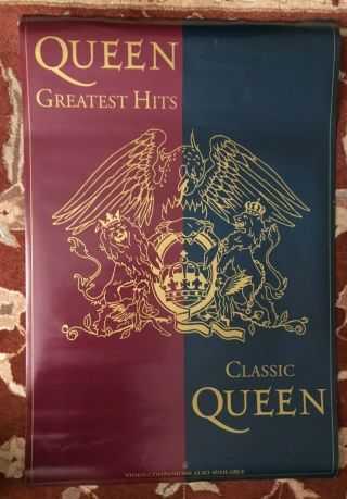 Queen Greatest Hits Rare Promotional Poster From 1992 Freddie Mercury
