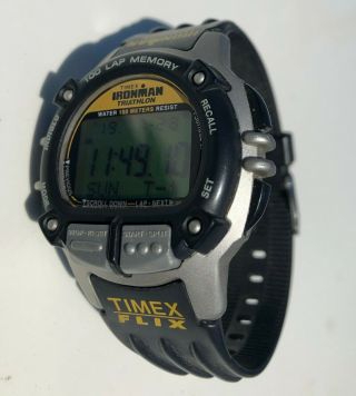 Timex Triathlon Ironman Iron Man Digital Watch 100 Laps Rare Model Runs Perfect