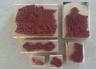 WILD WILD WEST - Stampin ' Up Set - RETIRED Rare Horse Cowboy Boots Spurs Saddle 2