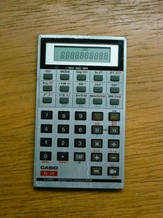 Rare Casio FX - 78 Scientific mini calculator credit card size FX78 FX 78 2