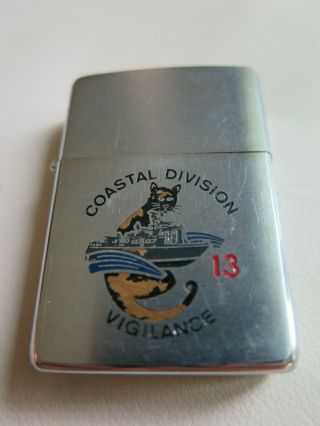 Us Navy Coastal Division 13 Vigilance Vietnam 1968 - 69 Zippo Lighter Rare (164)