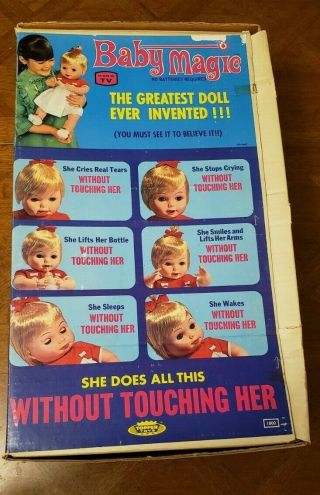 Rare 1966 Vintage 17 " Baby Magic Doll Deluxe Reading Co.  Topper Toys Box Nm