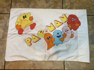 Vintage 70s Pac - Man Pillow Case Rare Pacman Pac Man Fever Arcade Bally Midway