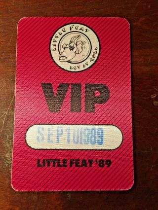 Little Feat Vip Backstage Pass 1989 Let It Roll Rare Cloth