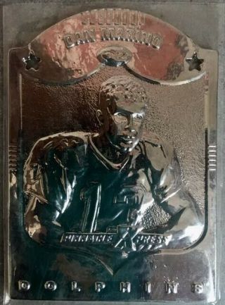 Rare 1997 Dan Marino Pinnacle Xpress Metal Silver Card 3 Serial 68/400