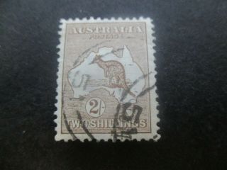 Kangaroo Stamps: 2/ - Brown 1st Watermark - Rare (d364)