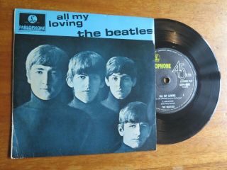 The Beatles.  " All My Loving " - - Rare 1964 Australian Parlophone 7 " 45 Ep